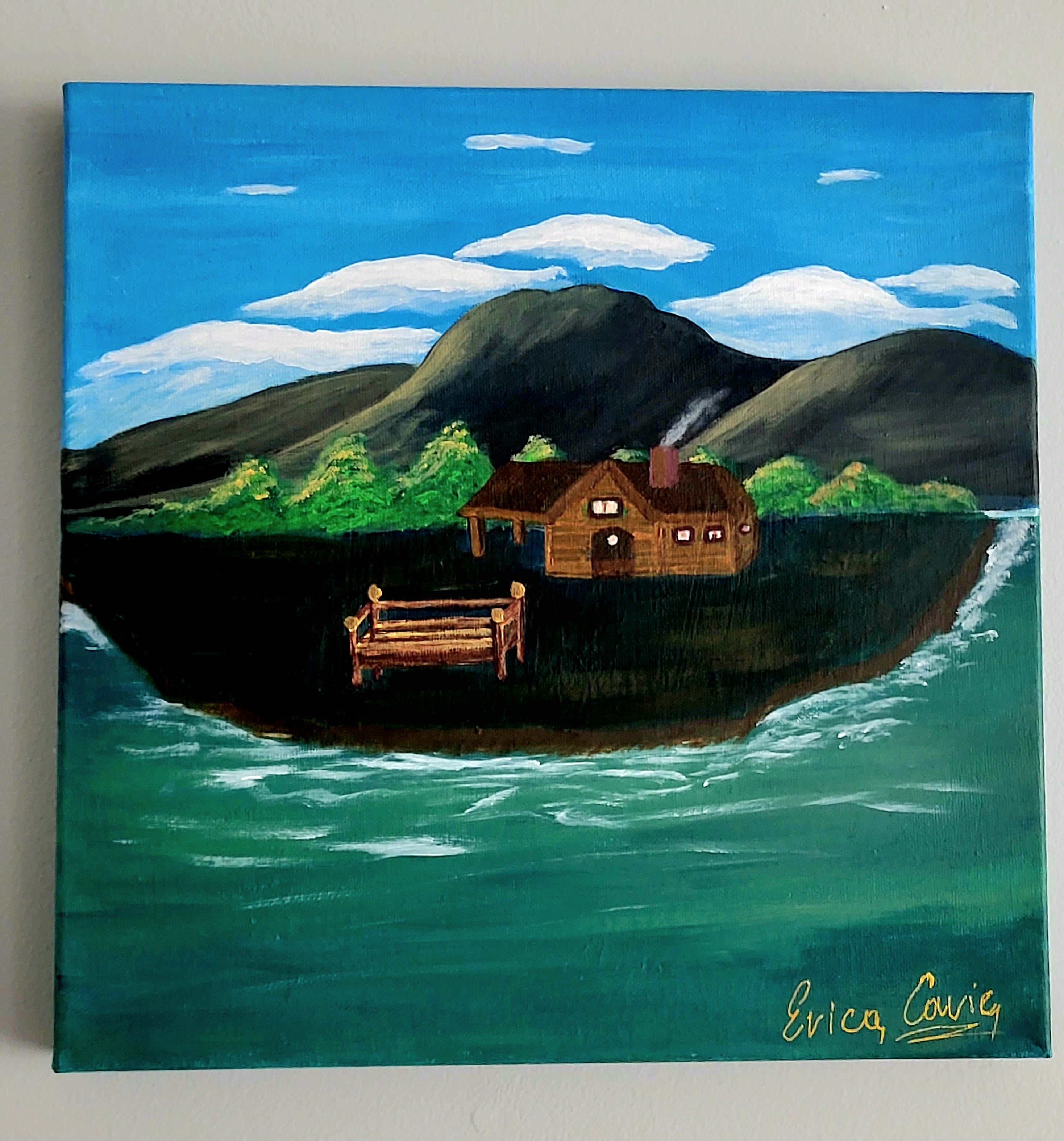 Island Escape – Landscape Acrylic Painting 12" x 12"