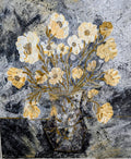 Golden Bloom – Modern Floral Vase Painting 24" x 20"