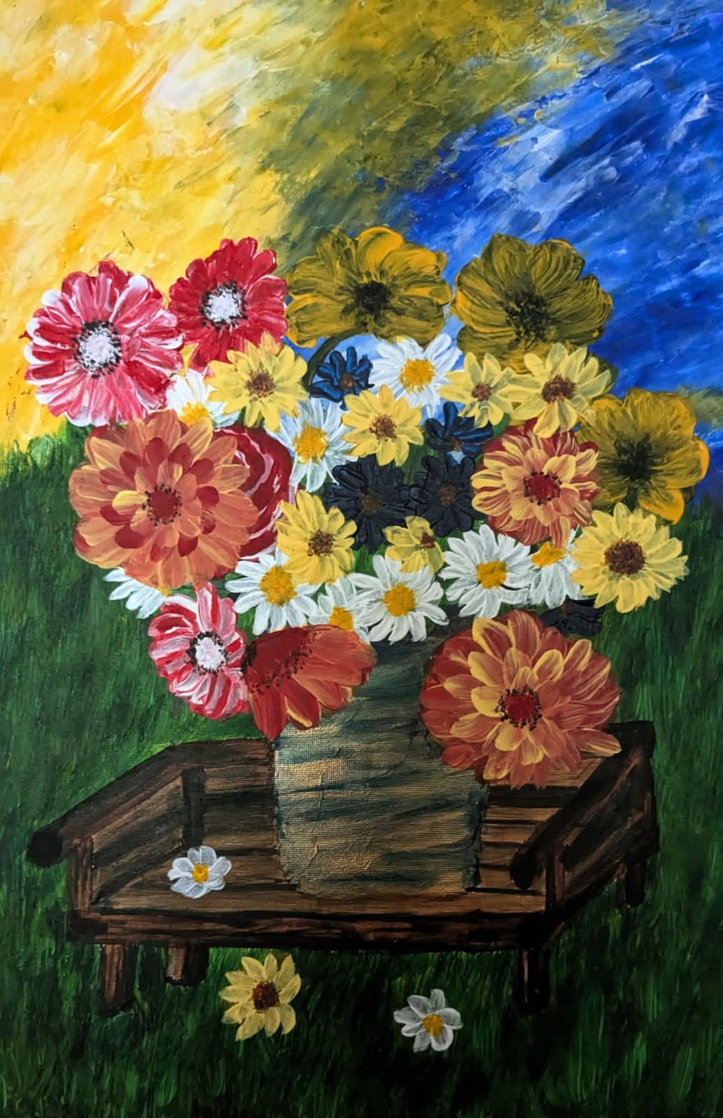 Midnight Bloom 20" x 20"